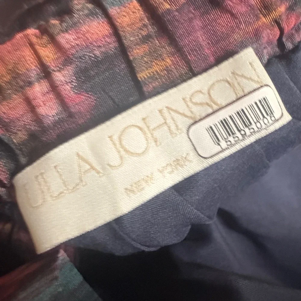 Ulla Johnson Leyna Gathered Printed Taffeta Midi Dress Floral Open Back Size 2 - Picture 14 of 15